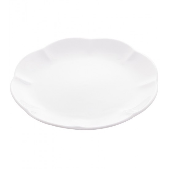 Prato 20cm Para Sobremesa De Porcelana Wave Branco
